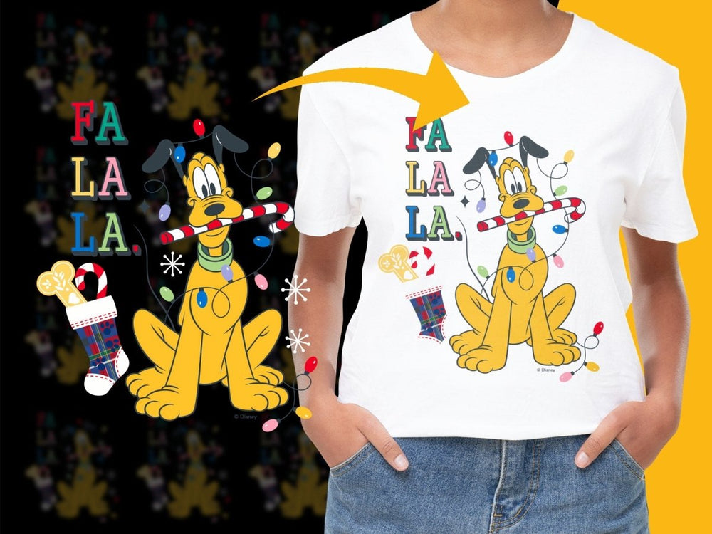 Festive Pluto Fa La La Holiday Lights Christmas PNG File - Teepew