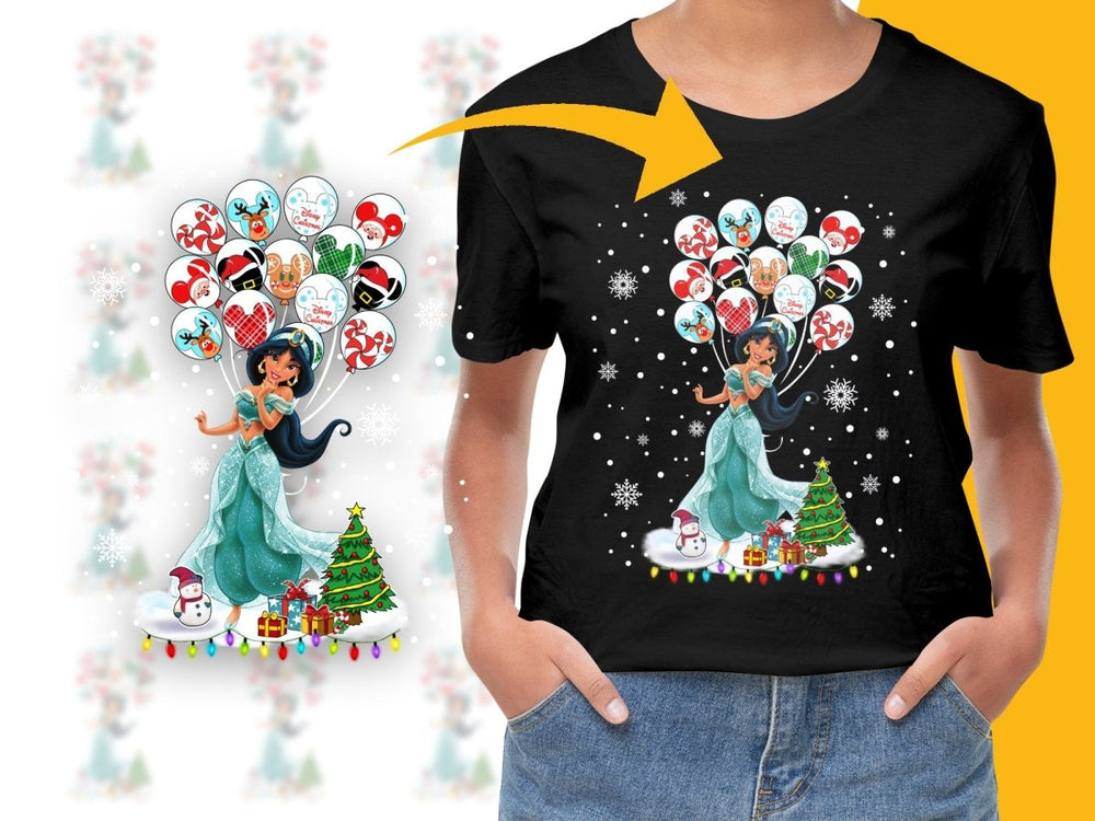 Festive Princess Jasmine Christmas Themed Graphic PNG File - Teepew