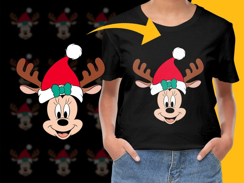 Festive Reindeer Minnie Mouse Christmas PNG File - Teepew
