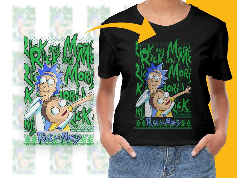 Festive Rick and Morty Christmas Graphic PNG File - Teepew