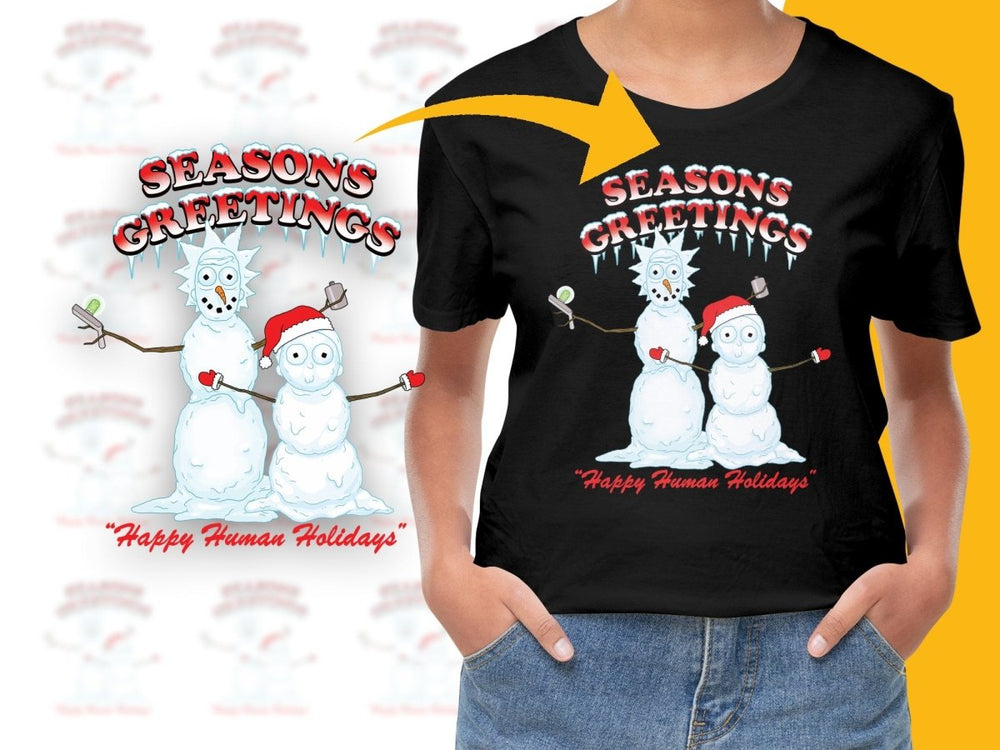 Festive Rick and Morty Snowmen Happy Holidays PNG File - Teepew