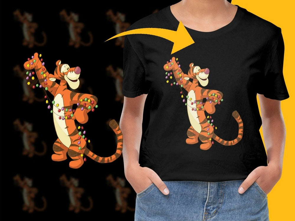 Festive Tigger Christmas Lights Design PNG File - Teepew