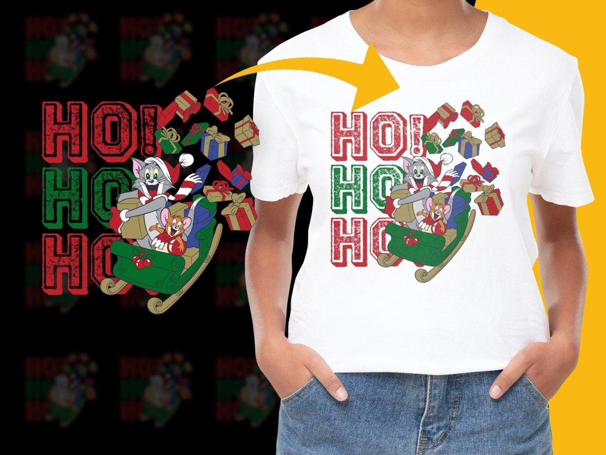 Festive Tom and Jerry Holiday Sleigh Ride PNG File - Teepew