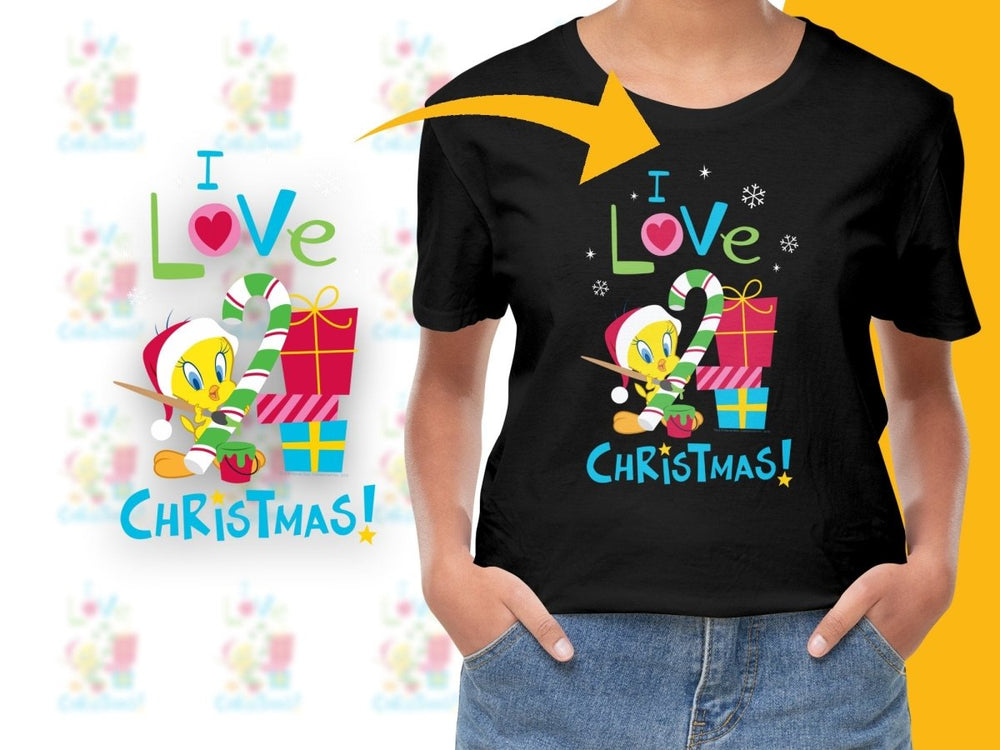 Festive Tweety Bird I Love Christmas Graphic PNG File - Teepew
