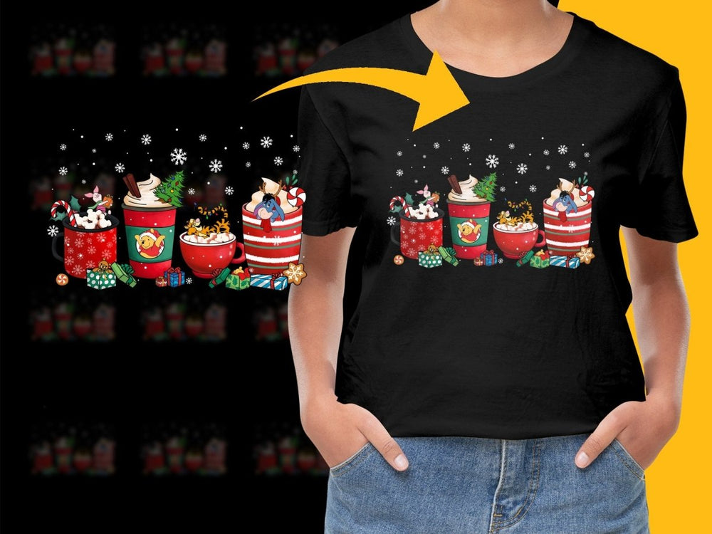 Festive Winnie the Pooh and Friends Christmas PNG File - Teepew