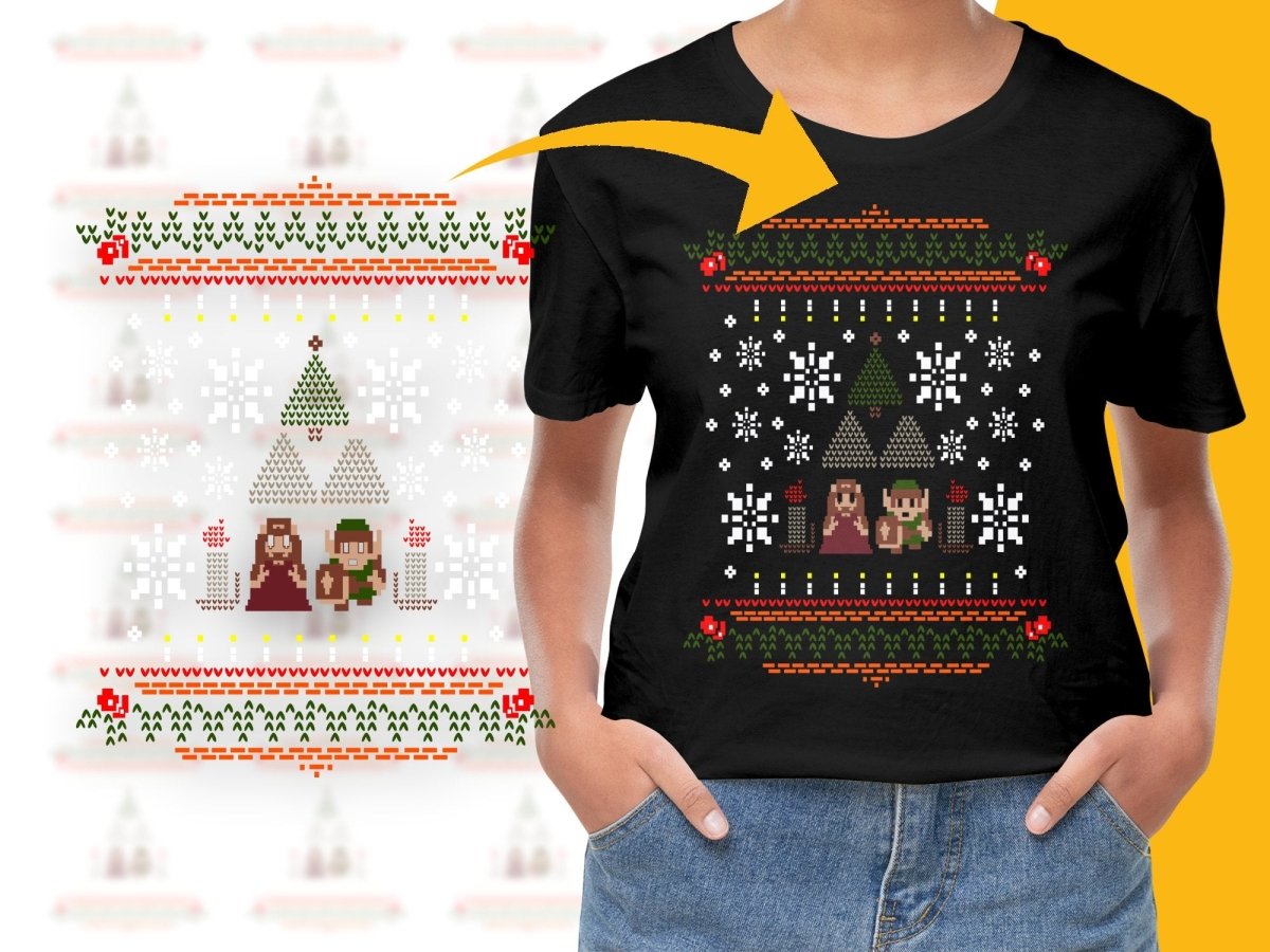 Festive Zelda Christmas Themed Pixel Art PNG File - Teepew