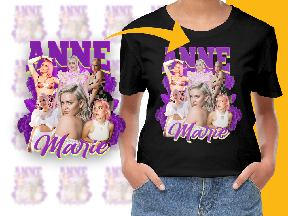 Anne Marie Fan T-Shirt, Colorful Graphic Tee, Pop Singer Fashion, Music Concert Merchandise.