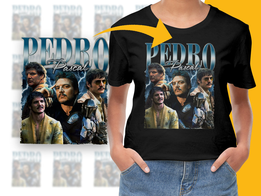 Pedro Pascal Fan T-Shirt, Multiple Poses Graphic Tee, Unisex Cotton Shirt, Gift for TV Series Lovers