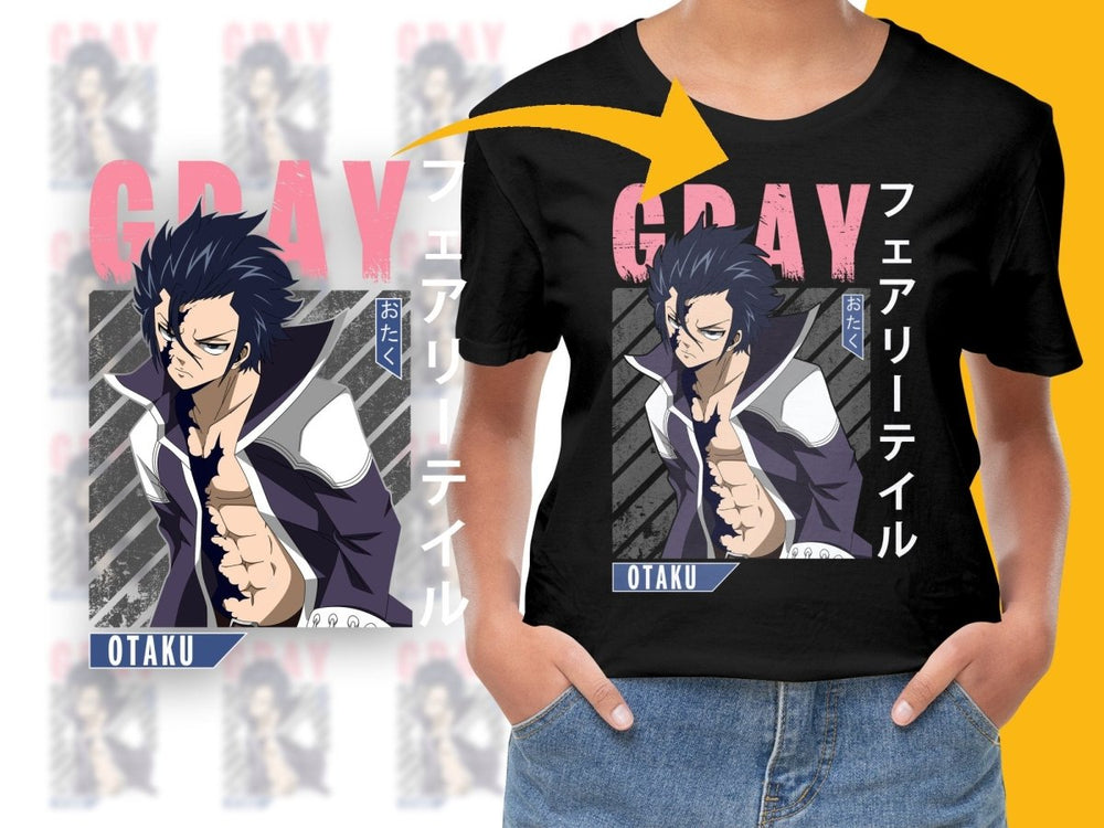 Fierce Anime Character Gray Poster PNG Digital - Teepew