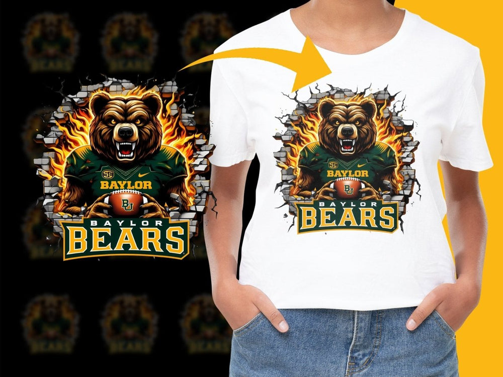 Fierce Baylor Bears Logo with Fiery Background PNG File - Teepew