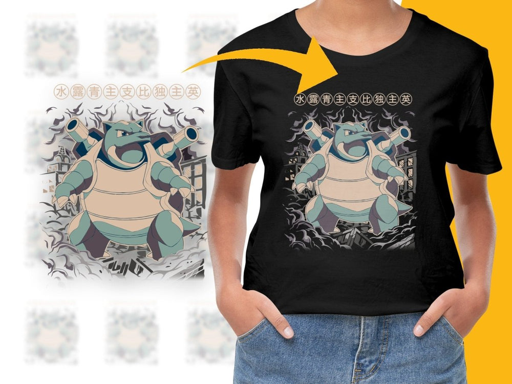 Fierce Blastoise Anime Design Graphic PNG File - Teepew