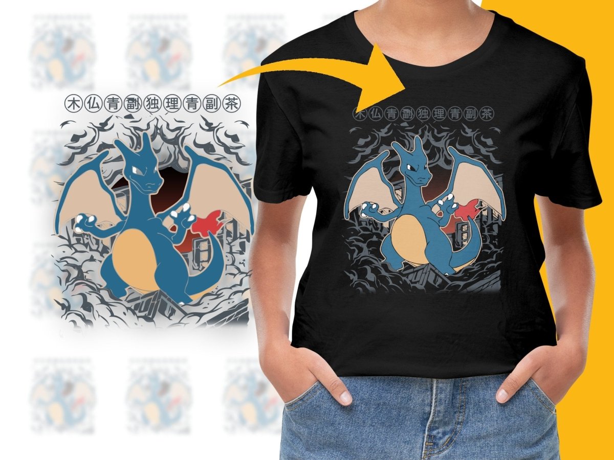 Fierce Charizard Anime Design Graphic PNG File - Teepew