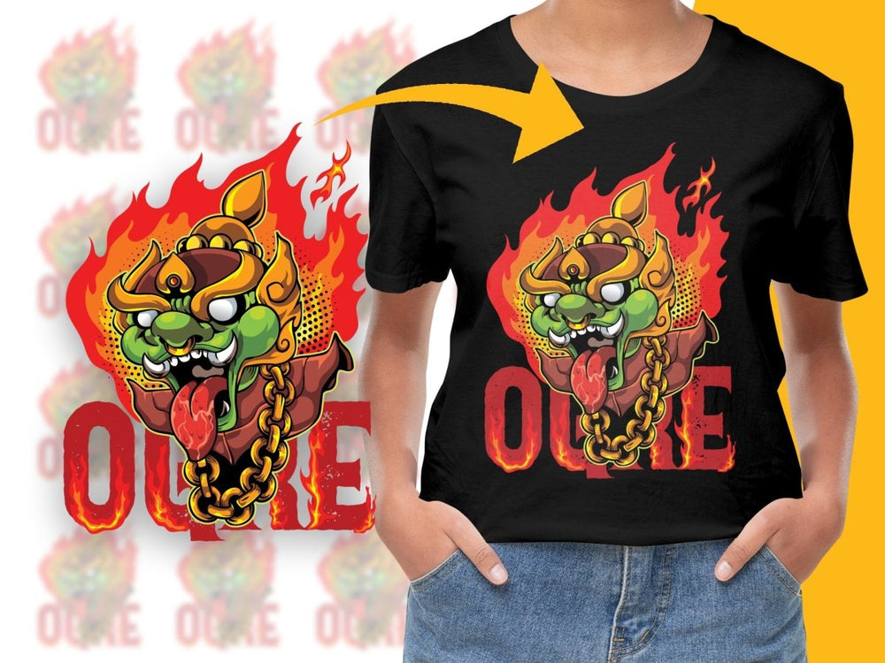 Fierce Fiery Ogre Graphic Design PNG File - Teepew