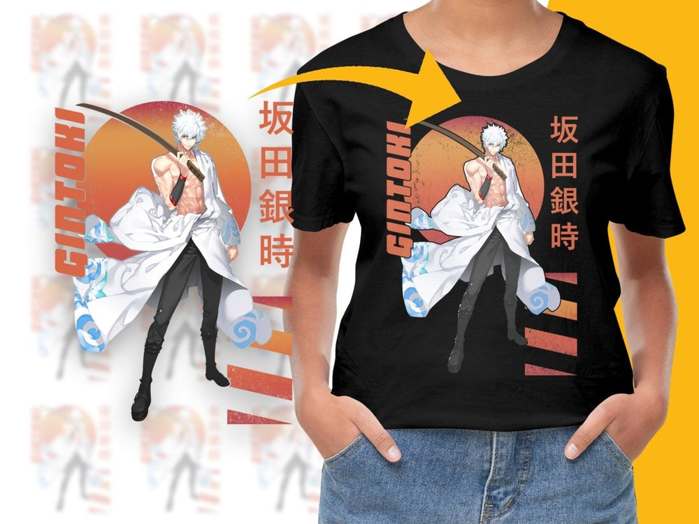 Fierce Gintoki Sakata Anime Character PNG Digital - Teepew