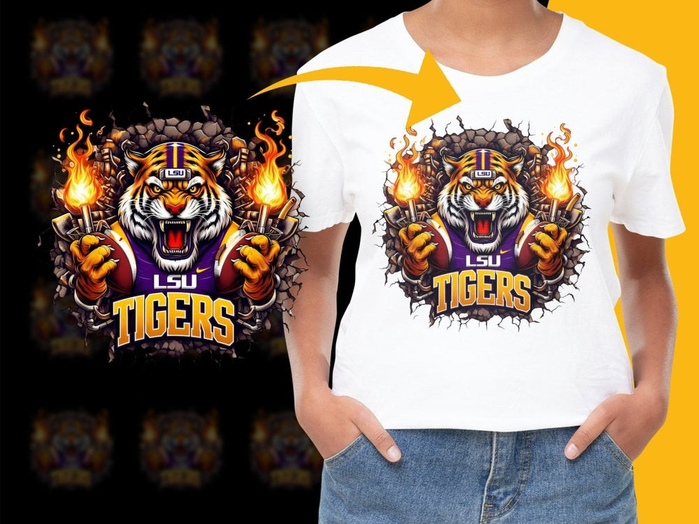 Fierce LSU Tigers Graphic Design Football PNG File - Teepew