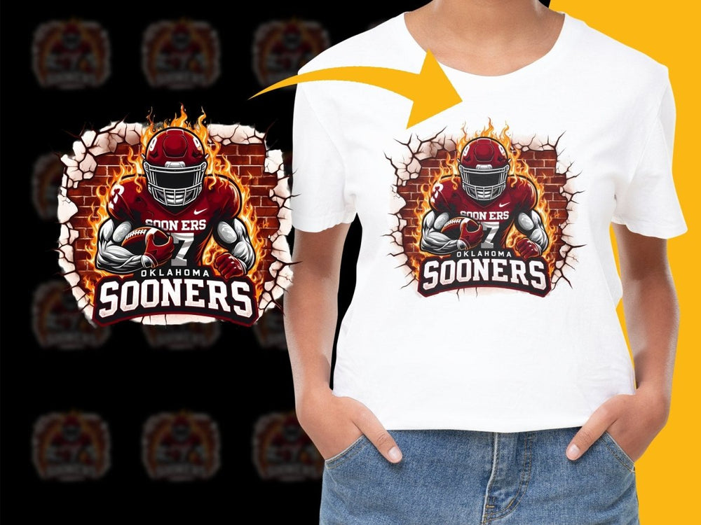 Fierce Oklahoma Sooners Brick Wall Football Graphic PNG File - Teepew