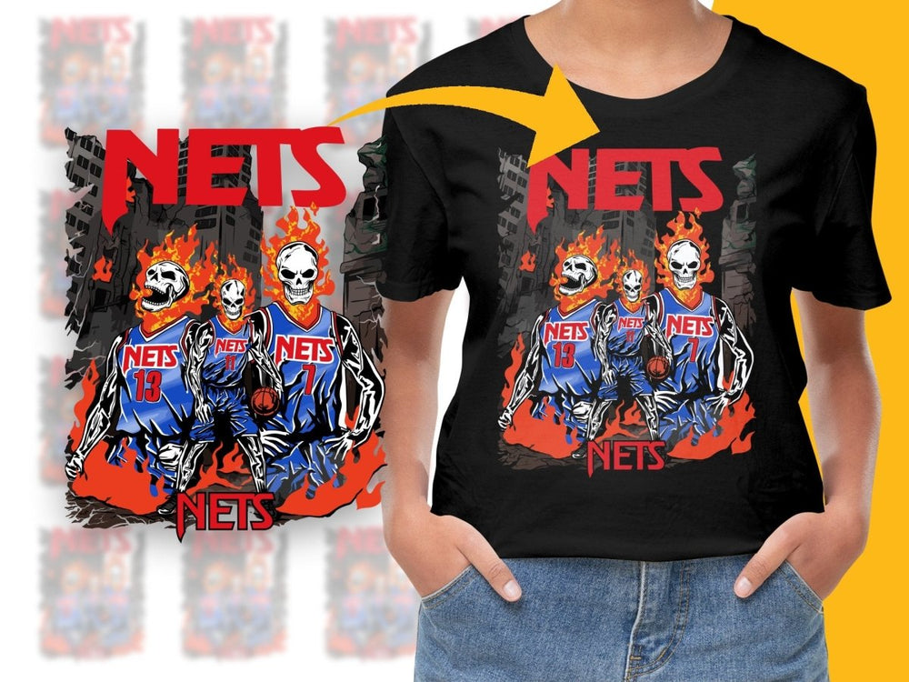 Fierce Skeleton Basketball Design Nets Team PNG File - Teepew