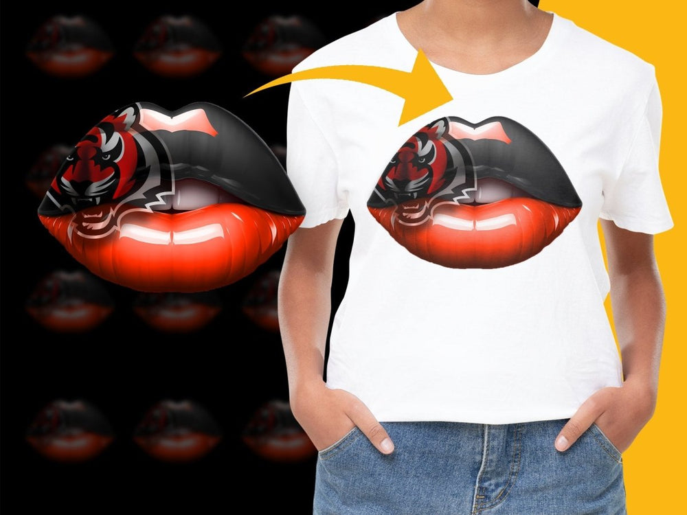Fierce Tiger Graphic Lip Design Cincinnati Bengals PNG File - Teepew