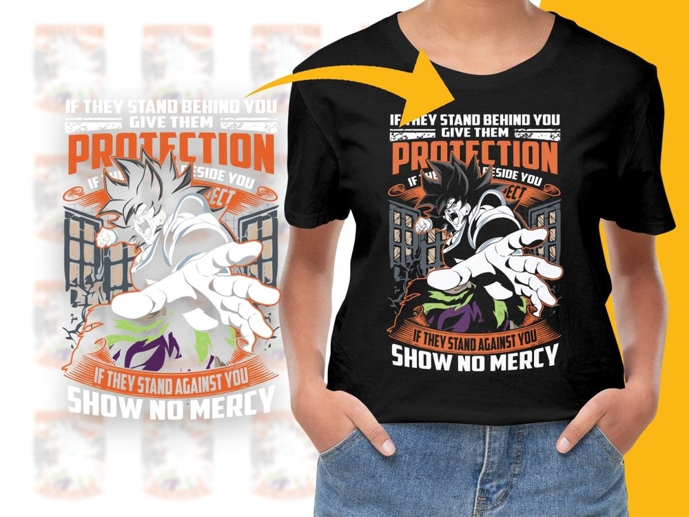 Fierce Warrior Quote Show No Mercy Anime Graphic PNG File - Teepew