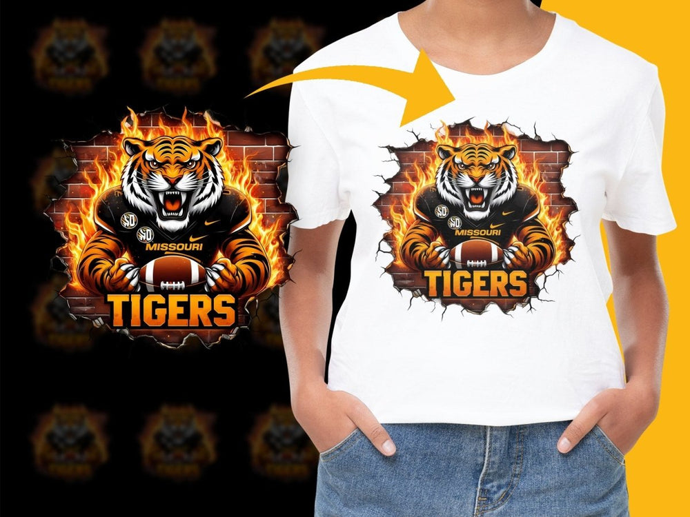 Fiery Missouri Tigers Football Graphic PNG File - Teepew