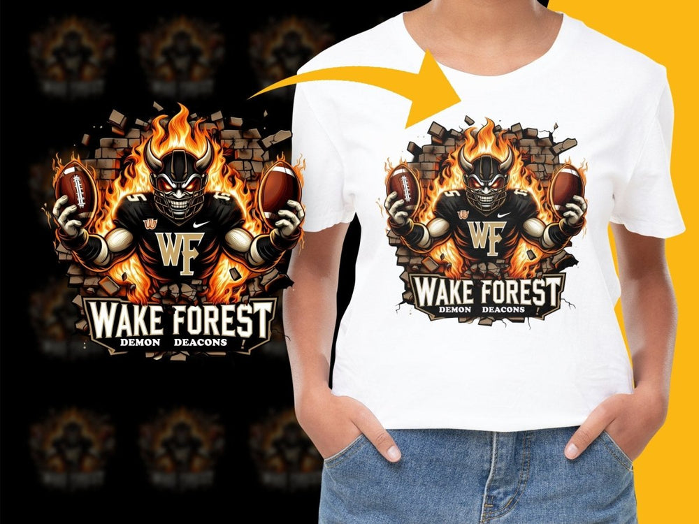 Fiery Wake Forest Demon Deacons Mascot PNG File - Teepew