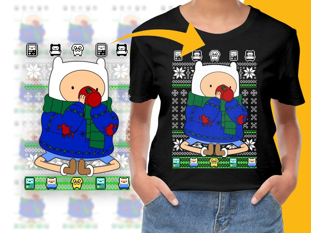 Finn Cozy Christmas Sweater Theme PNG File - Teepew