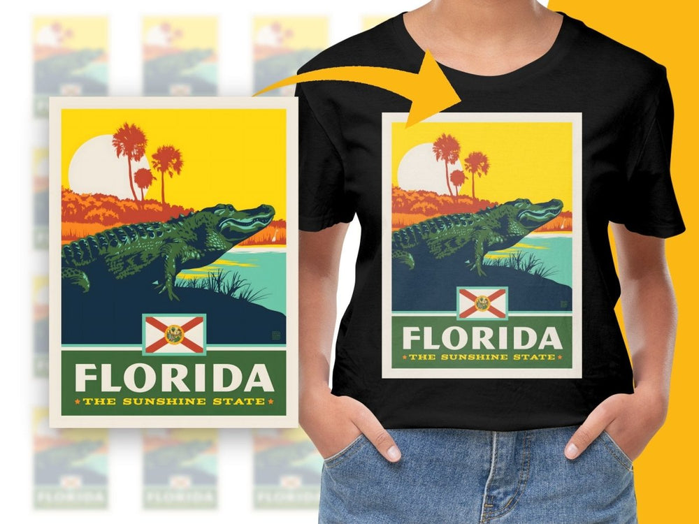 Florida The Sunshine State Alligator Graphic PNG File - Teepew