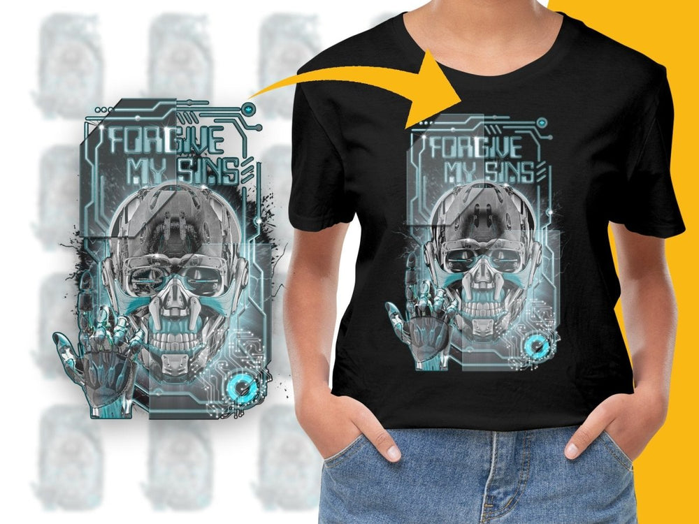 Forgive My Sins Cyberpunk Art Design PNG File - Teepew