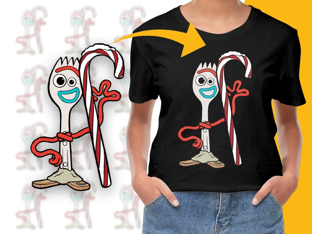 Forky Candy Cane Holiday Theme Christmas PNG File - Teepew