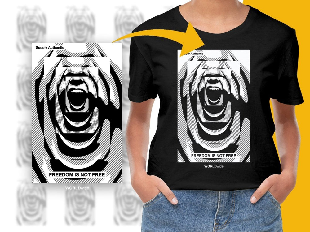 Freedom Is Not Free Grayscale Art PNG File - Teepew