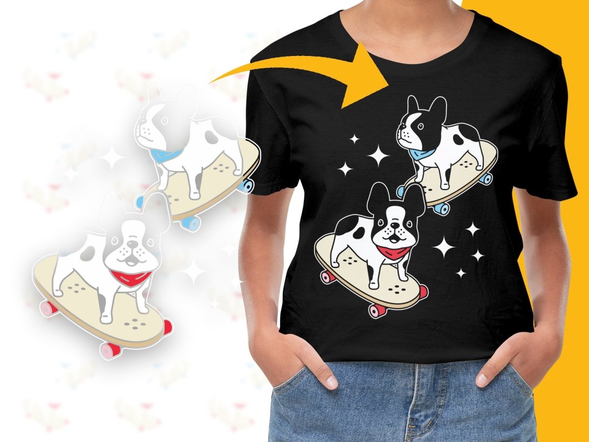 French Bulldogs on Skateboards Graphic PNG File - Teepew