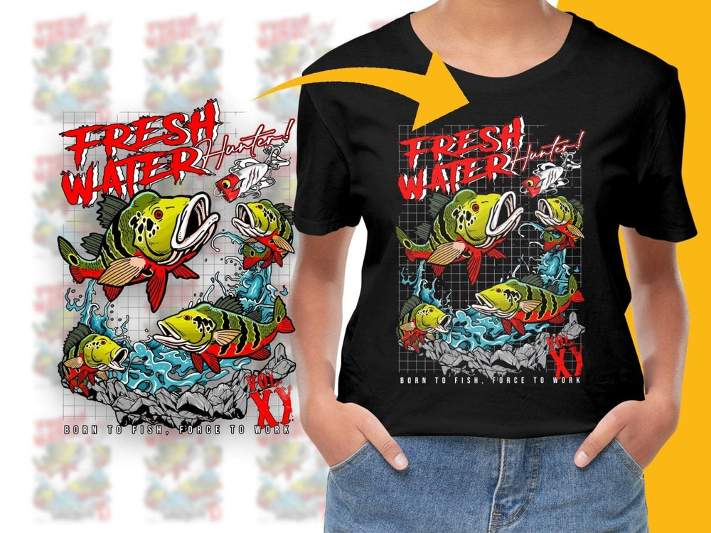 Fresh Water Hunter PNG File Born to Fish PNG File - Teepew