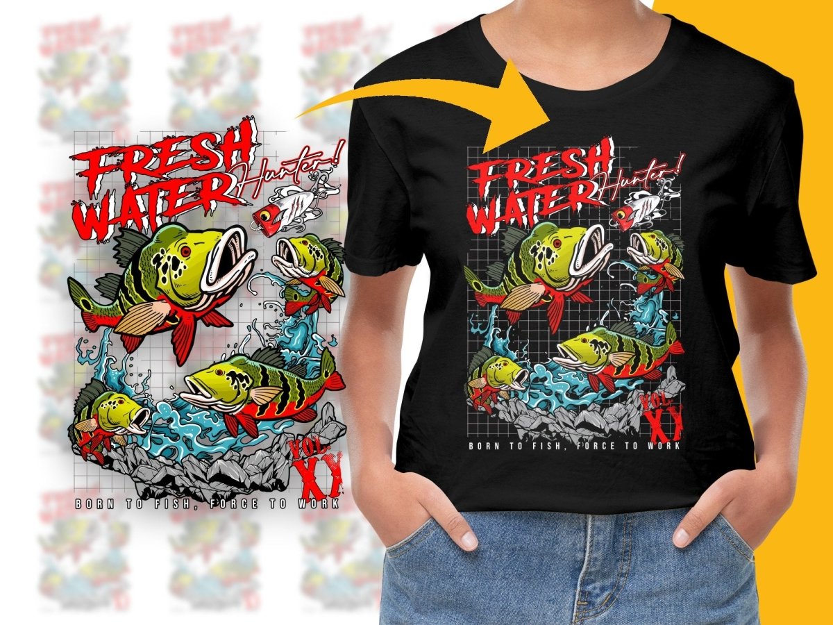 Fresh Water Hunter PNG File Born to Fish PNG File - Teepew