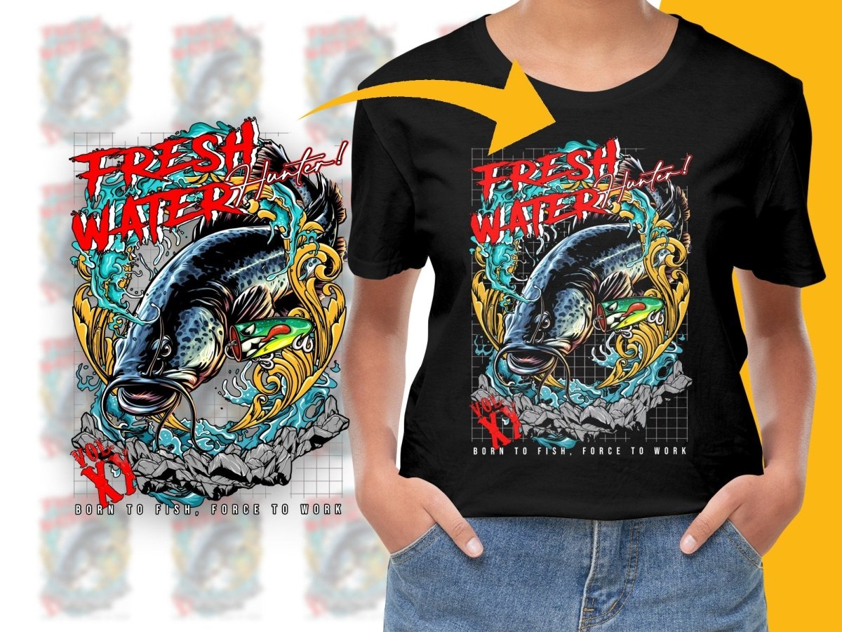 Freshwater Hunter Vol XI Born to Fish Force PNG File - Teepew