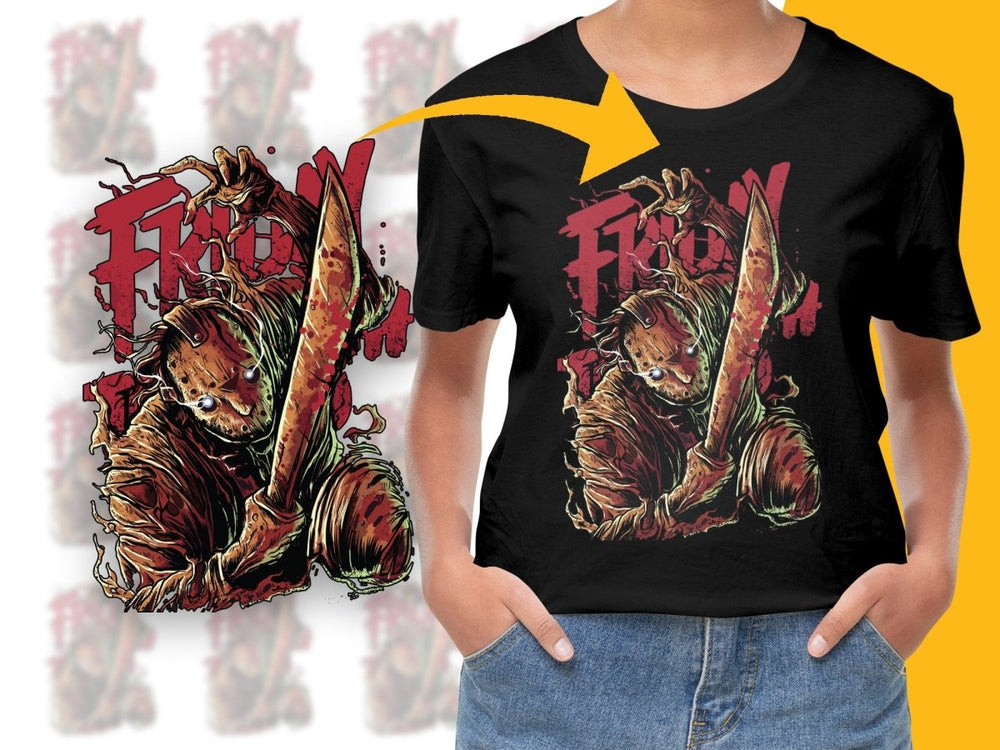 Frightening Graphic Horror Character with Knife PNG File - Teepew