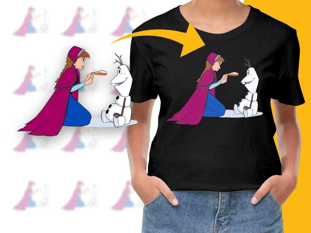 Frozen Anna and Olaf Giving Carrot Christmas PNG File - Teepew