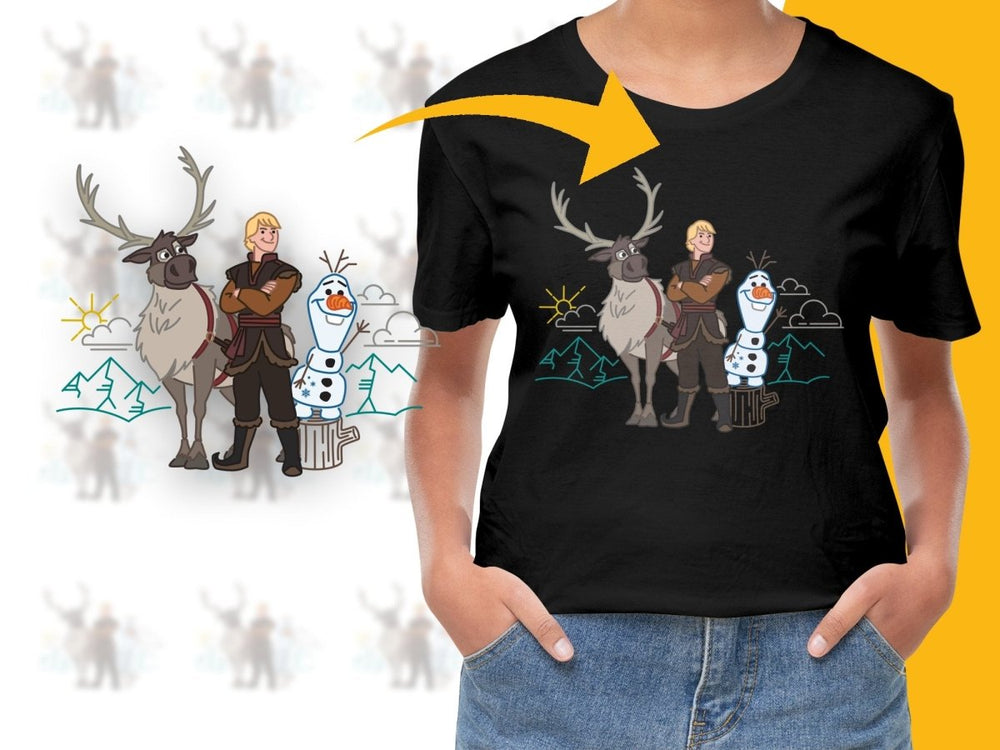 Frozen Kristoff Sven and Olaf Christmas PNG File - Teepew