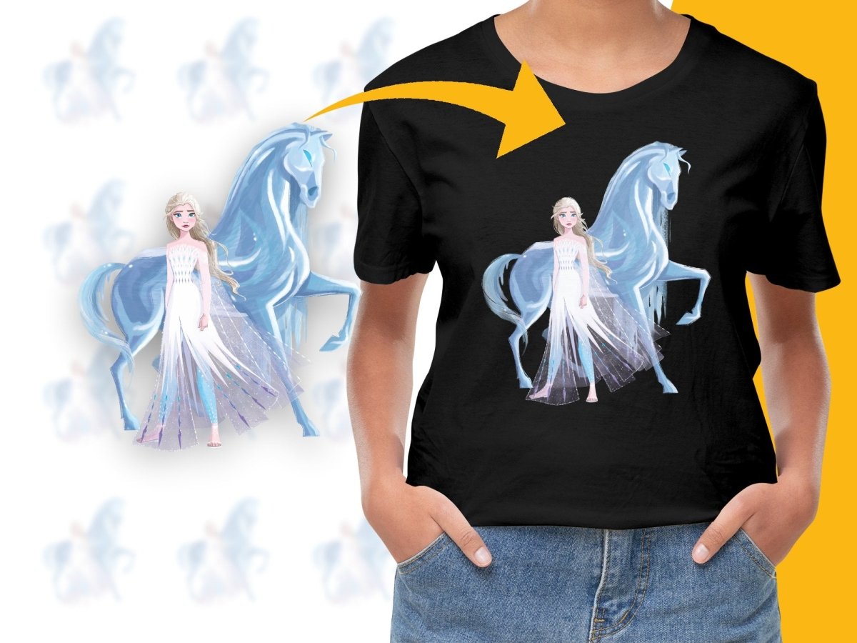 Frozen Queen and Ice Horse Character Illustration Digital - Teepew