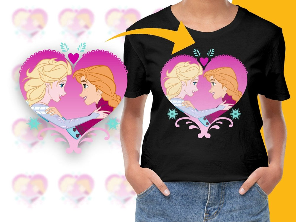 Frozen Sisters Heart Shape Christmas PNG File - Teepew