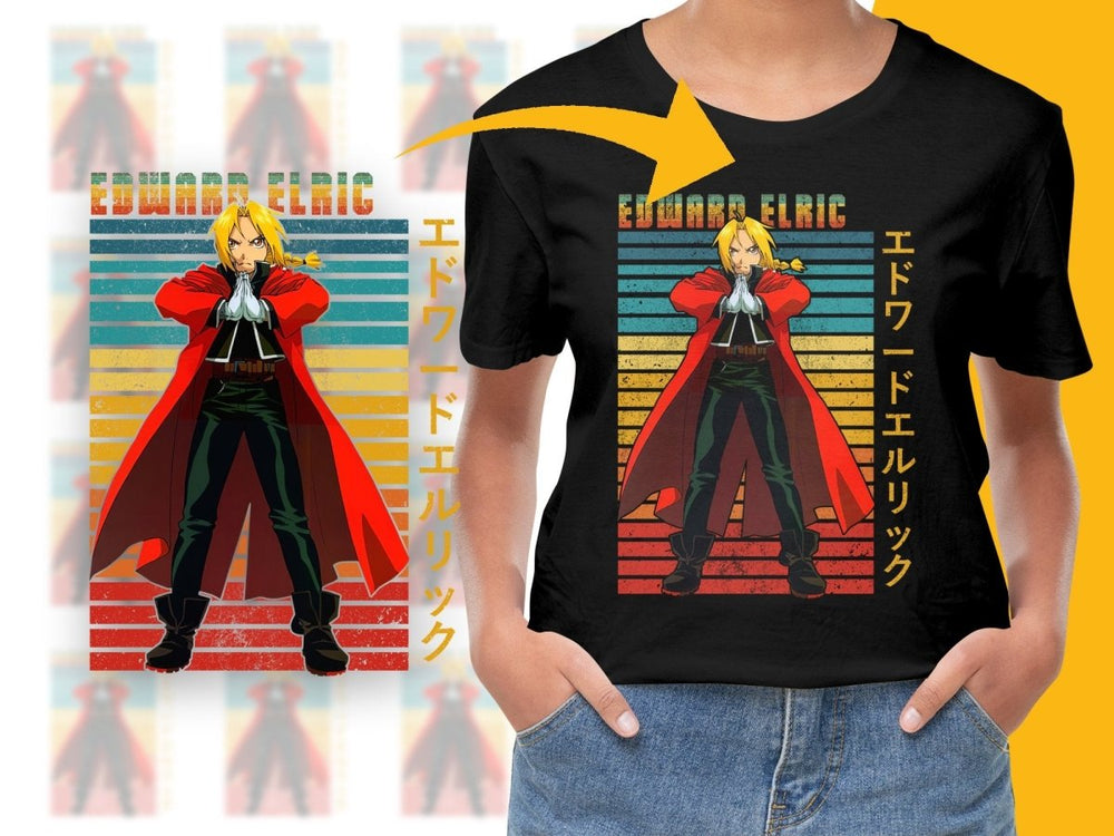 Fullmetal Alchemist Edward Elric Retro Art Digital - Teepew