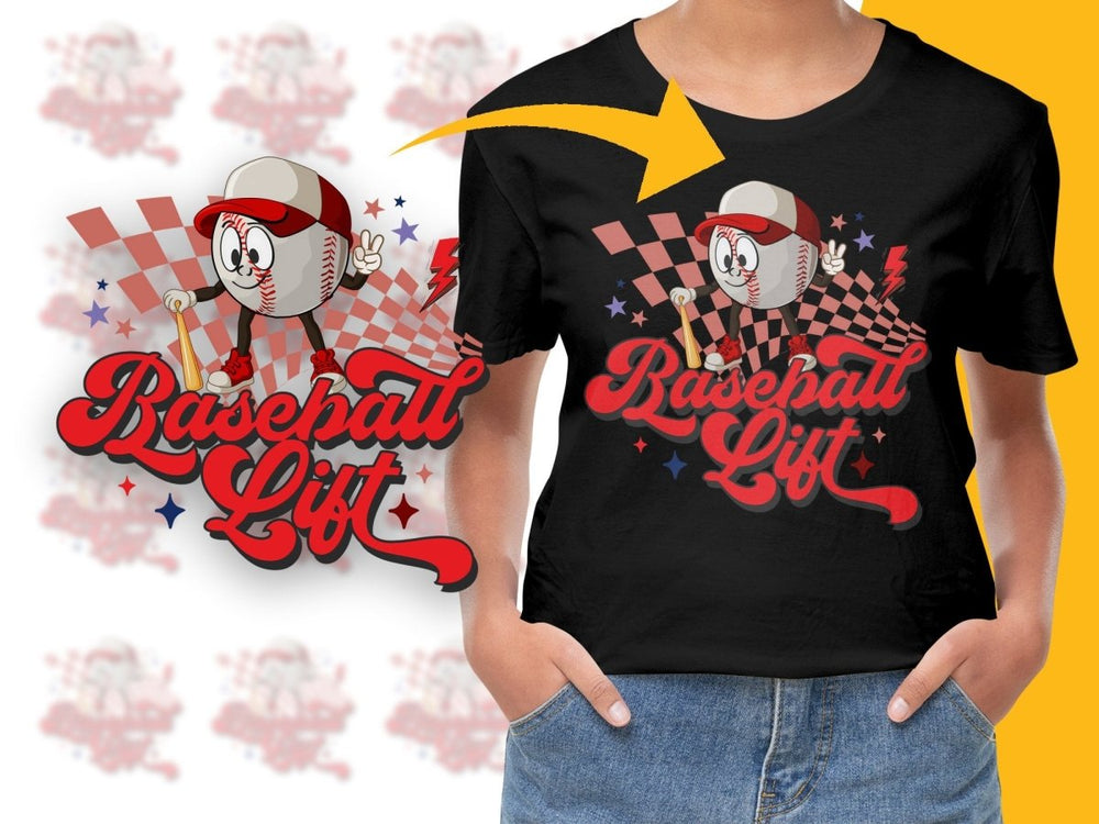 Fun Baseball Lift Cartoon Graphic Design PNG File - Teepew
