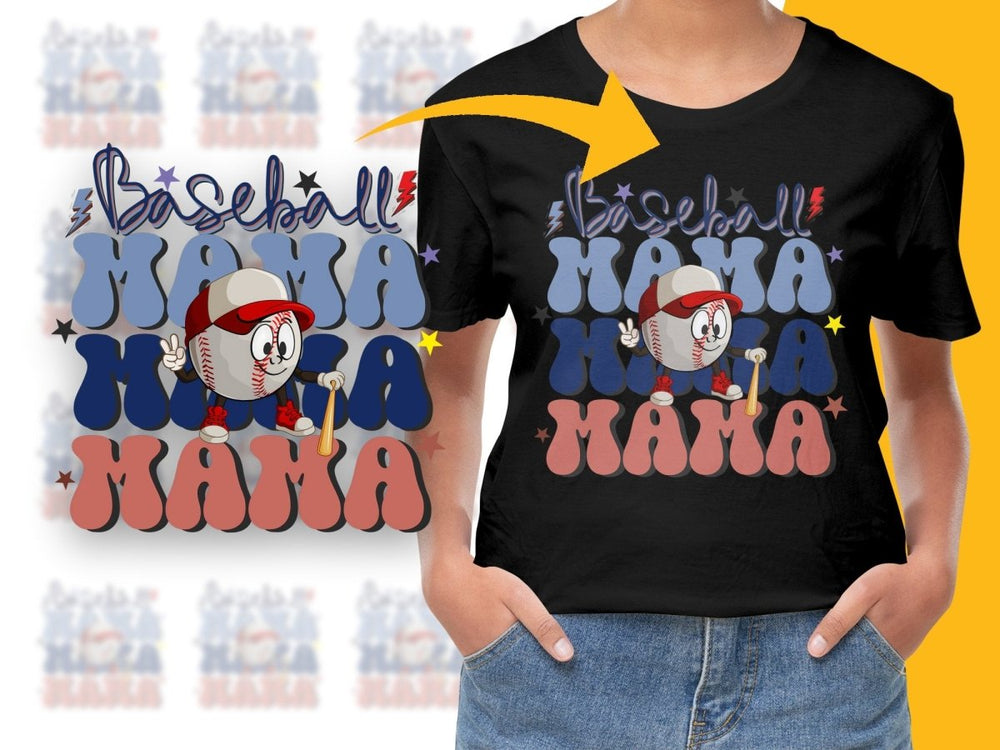 Fun Baseball Mama Graphic Distressed Look PNG File - Teepew
