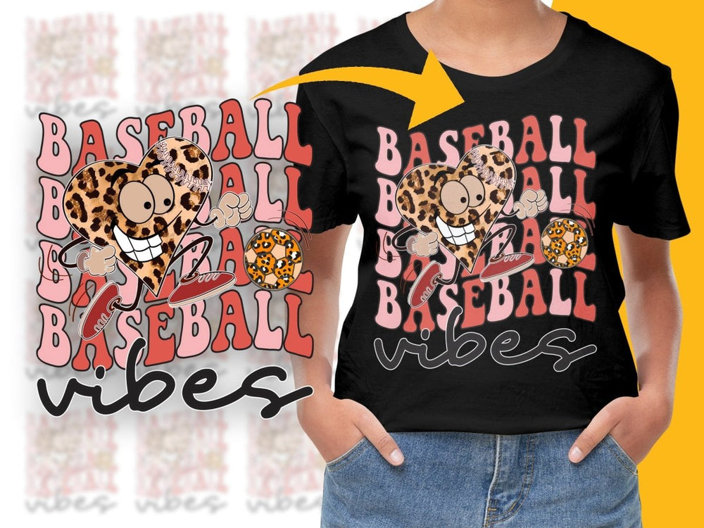 Fun Cartoon Baseball Vibes Graphic PNG File - Teepew