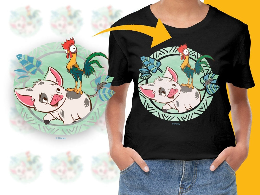 Fun Cartoon PNG File Featuring Pua and Heihei from Disney - Teepew