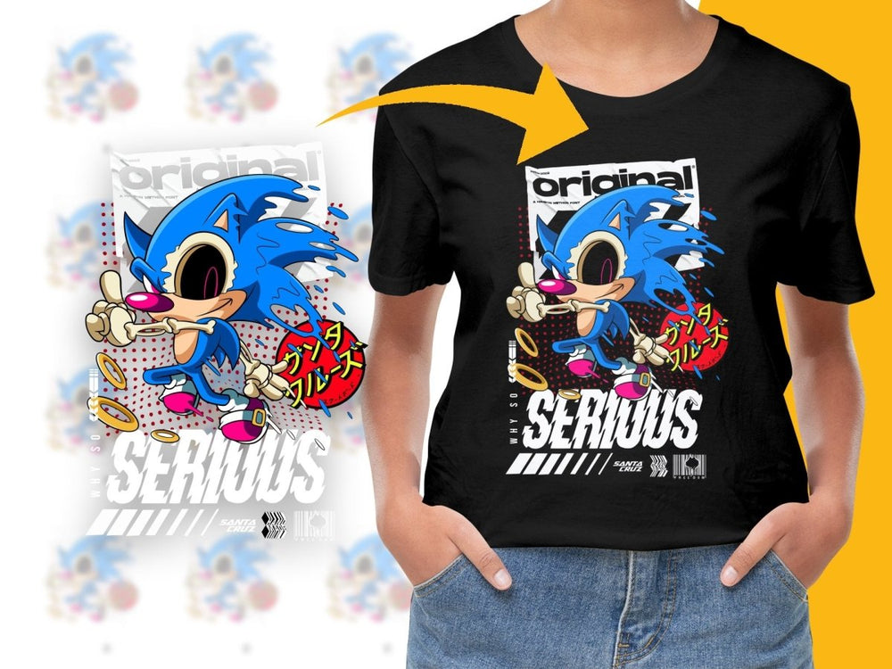 Fun Cartoon Sonic Character Graphic PNG File - Teepew