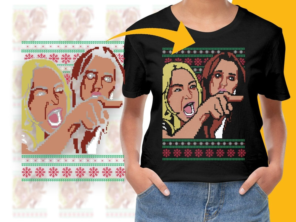 Fun Christmas Meme Cat and Women Shouting PNG File - Teepew