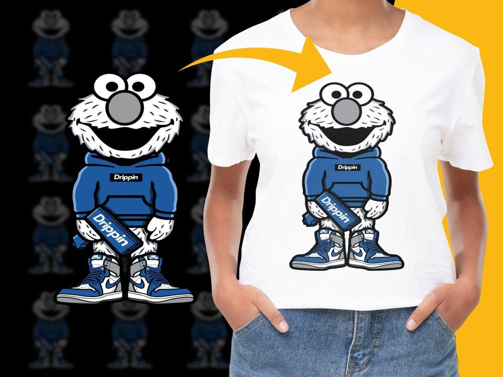 Fun Drippin Character in Blue Hoodie StreetWear PNG File - Teepew