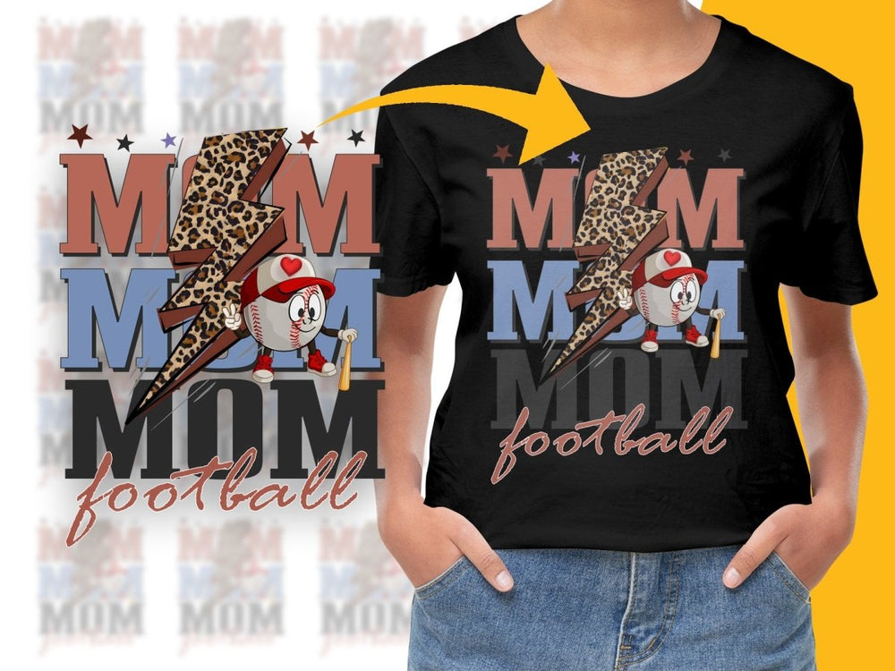 Fun Lightning and Baseball Character Mom Football PNG File - Teepew