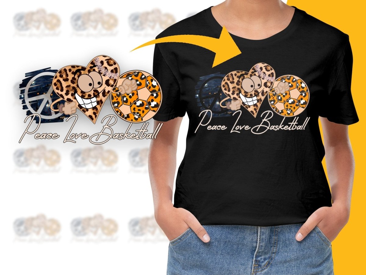 Fun Peace Love Basketball Graphic PNG File - Teepew