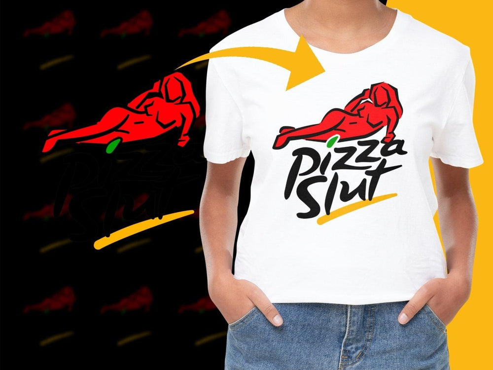 Fun Stylish Red Graphic Pizza PNG File - Teepew